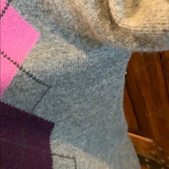 2ply cashmere argyle GUC ❤️ 💜 - Picture 3 of 5